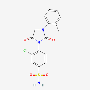 Benzenesulfonamide, 3-chloro-4-(3-(2-methylphenyl)-2,5-dioxo-1-imidazolidinyl)-