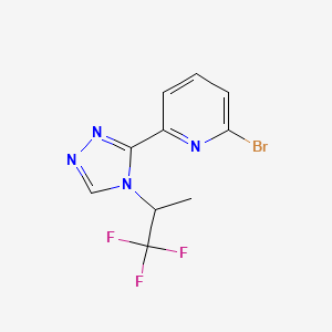 molecular formula C10H8BrF3N4 B15219081 2-Bromo-6-(4-(1,1,1-trifluoropropan-2-yl)-4H-1,2,4-triazol-3-yl)pyridine 