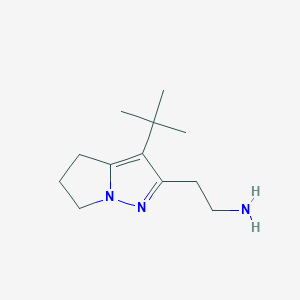 molecular formula C12H21N3 B15219106 2-(3-(tert-Butyl)-5,6-dihydro-4H-pyrrolo[1,2-b]pyrazol-2-yl)ethan-1-amine 