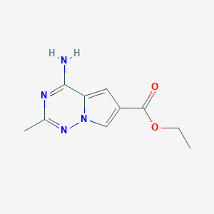 molecular formula C10H12N4O2 B15219117 Ethyl 4-amino-2-methylpyrrolo[2,1-f][1,2,4]triazine-6-carboxylate 