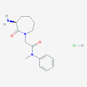 molecular formula C15H22ClN3O2 B15219147 (S)-2-(3-Amino-2-oxoazepan-1-yl)-N-methyl-N-phenylacetamide hydrochloride 