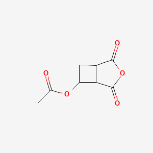 molecular formula C8H8O5 B15219187 2,4-Dioxo-3-oxabicyclo[3.2.0]heptan-6-yl acetate 