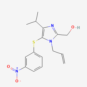 molecular formula C16H19N3O3S B15219197 (1-Allyl-4-isopropyl-5-(3-nitrophenylthio)-1-methyl-1H-imidazol-2-yl)methanol CAS No. 178979-11-8