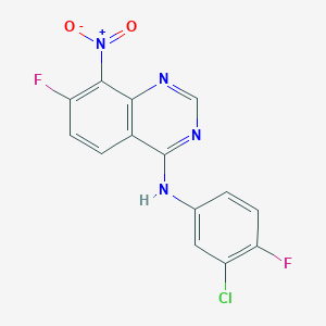 N-(3-Chloro-4-fluorophenyl)-7-fluoro-8-nitroquinazolin-4-amine