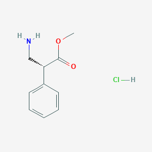 molecular formula C10H14ClNO2 B15219225 Methyl (R)-3-amino-2-phenylpropanoate hydrochloride 