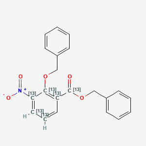 molecular formula C21H17NO5 B15219231 benzyl 3-nitro-2-phenylmethoxy(1,2,3,4,5-13C5)cyclohexa-1,3,5-triene-1-carboxylate 