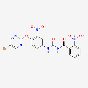 Benzamide, N-(((4-((5-bromo-2-pyrimidinyl)oxy)-3-nitrophenyl)amino)carbonyl)-2-nitro-