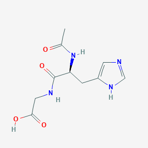 molecular formula C10H14N4O4 B15219303 Glycine, N-acetyl-L-histidyl- CAS No. 23506-34-5