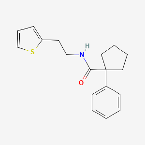 molecular formula C18H21NOS B15219345 1-phenyl-N-[2-(2-thienyl)ethyl]cyclopentanecarboxamide 