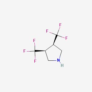 molecular formula C6H7F6N B15219361 (3R,4S)-3,4-Bis(trifluoromethyl)pyrrolidine 