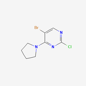molecular formula C8H9BrClN3 B1521940 5-溴-2-氯-4-(吡咯烷-1-基)嘧啶 CAS No. 57054-90-7