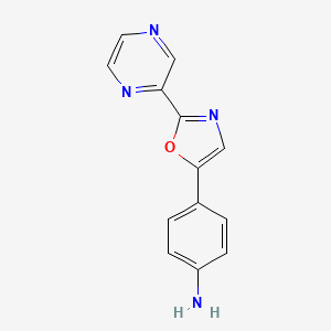 molecular formula C13H10N4O B15219427 4-[2-(Pyrazin-2-yl)-1,3-oxazol-5-yl]aniline CAS No. 163193-75-7