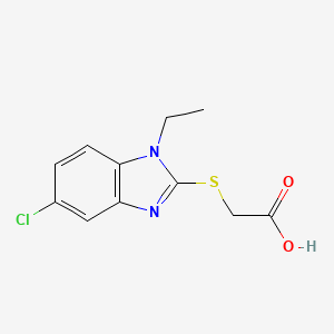 2-((5-Chloro-1-ethyl-1H-benzo[d]imidazol-2-yl)thio)acetic acid