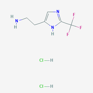 molecular formula C6H10Cl2F3N3 B15219448 2-(2-(Trifluoromethyl)-1H-imidazol-4-yl)ethanamine dihydrochloride CAS No. 66675-25-0