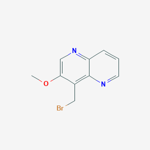 molecular formula C10H9BrN2O B1521948 4-(Bromomethyl)-3-methoxy-1,5-naphthyridine CAS No. 893566-34-2