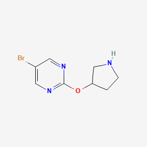 molecular formula C8H10BrN3O B1521949 5-Bromo-2-(pyrrolidin-3-yloxy)pyrimidine CAS No. 914347-82-3