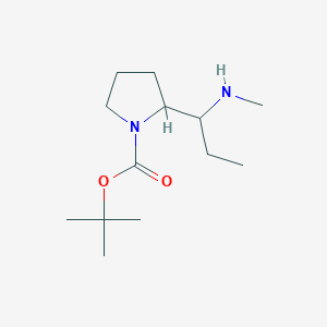 molecular formula C13H26N2O2 B15219523 tert-Butyl 2-(1-(methylamino)propyl)pyrrolidine-1-carboxylate 