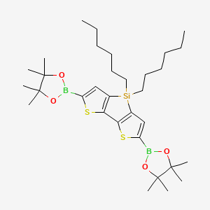 2-[7,7-dihexyl-10-(4,4,5,5-tetramethyl-1,3,2-dioxaborolan-2-yl)-3,11-dithia-7-silatricyclo[6.3.0.02,6]undeca-1(8),2(6),4,9-tetraen-4-yl]-4,4,5,5-tetramethyl-1,3,2-dioxaborolane