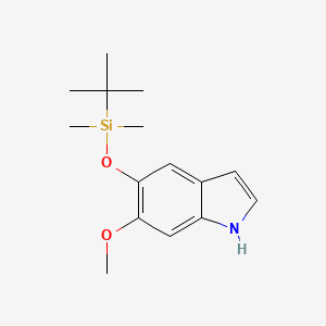 molecular formula C15H23NO2Si B15219559 5-((tert-Butyldimethylsilyl)oxy)-6-methoxy-1H-indole 