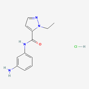 molecular formula C12H15ClN4O B1521958 N-(3-氨基苯基)-1-乙基-1H-吡唑-5-甲酰胺盐酸盐 CAS No. 1185069-63-9