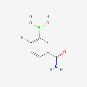 molecular formula C7H7BFNO3 B1521960 (5-氨基甲酰基-2-氟苯基)硼酸 CAS No. 874289-39-1
