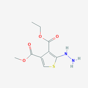 molecular formula C9H12N2O4S B15219611 3-Ethyl 4-methyl 2-hydrazinylthiophene-3,4-dicarboxylate 