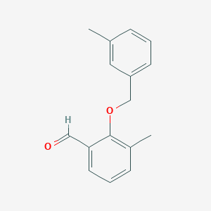 molecular formula C16H16O2 B15219615 3-Methyl-2-((3-methylbenzyl)oxy)benzaldehyde 