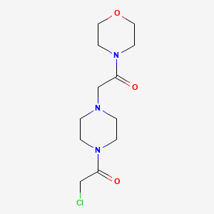 molecular formula C12H20ClN3O3 B15219625 2-Chloro-1-(4-(2-morpholino-2-oxoethyl)piperazin-1-yl)ethan-1-one CAS No. 900641-12-5