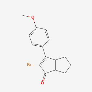 molecular formula C15H15BrO2 B15219656 2-Bromo-3-(4-methoxyphenyl)-4,5,6,6a-tetrahydropentalen-1(3aH)-one 