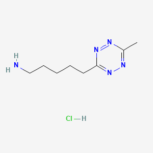 molecular formula C8H16ClN5 B15219681 5-(6-Methyl-1,2,4,5-tetrazin-3-yl)pentan-1-amine hydrochloride 