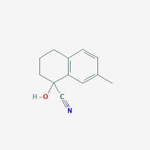 molecular formula C12H13NO B15219732 1-Hydroxy-7-methyl-1,2,3,4-tetrahydronaphthalene-1-carbonitrile 