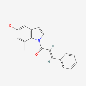 molecular formula C19H17NO2 B15219741 (E)-1-(5-Methoxy-7-methyl-1H-indol-1-yl)-3-phenylprop-2-en-1-one 