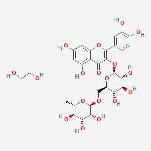 molecular formula C29H36O18 B15219774 Rutin, tris-O-(2-hydroxyethyl)- 