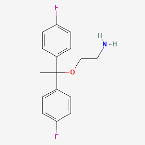 molecular formula C16H17F2NO B15219790 2-(1,1-Bis(4-fluorophenyl)ethoxy)ethan-1-amine 