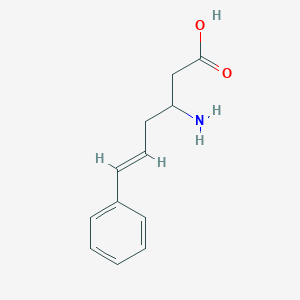 molecular formula C12H15NO2 B15219798 3-Amino-6-phenylhex-5-enoic acid 