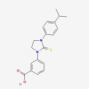 molecular formula C19H20N2O2S B15219804 Benzoic acid, 3-[3-[4-(1-methylethyl)phenyl]-2-thioxo-1-imidazolidinyl]- CAS No. 651749-01-8