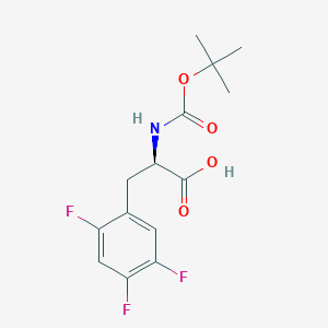 molecular formula C14H16F3NO4 B152199 (R)-2-((叔丁氧羰基)氨基)-3-(2,4,5-三氟苯基)丙酸 CAS No. 486460-09-7