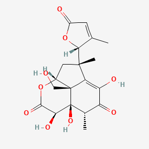 molecular formula C19H22O9 B15219901 (3R,3aR,3a1R,4R,7S,8aR)-3,3a,6-Trihydroxy-3a1-(hydroxymethyl)-4,7-dimethyl-7-((R)-3-methyl-5-oxo-2,5-dihydrofuran-2-yl)-3a,3a1,4,7,8,8a-hexahydro-2H-cyclopenta[ij]isochromene-2,5(3H)-dione 