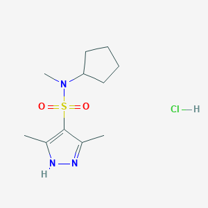 molecular formula C11H20ClN3O2S B1521992 N-环戊基-N,3,5-三甲基-1H-吡唑-4-磺酰胺盐酸盐 CAS No. 1231928-69-0