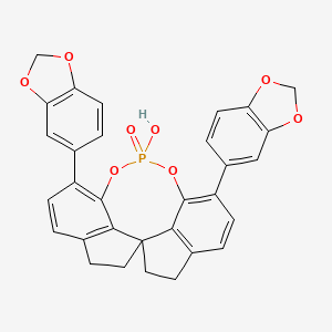 molecular formula C31H23O8P B15219991 1,10-bis(1,3-benzodioxol-5-yl)-12-hydroxy-4,5,6,7-tetrahydroiindeno[7,1-de:1',7'-fg][1,3,2]dioxaphosphocine 12-oxide 