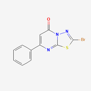 molecular formula C11H6BrN3OS B1522000 2-溴-7-苯基-5H-[1,3,4]噻二唑并[3,2-a]嘧啶-5-酮 CAS No. 1209107-53-8