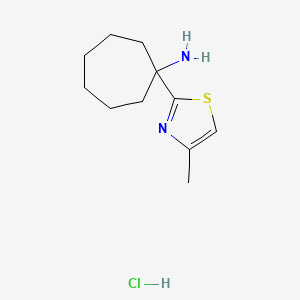 molecular formula C11H19ClN2S B1522001 1-(4-甲基-1,3-噻唑-2-基)环庚-1-胺盐酸盐 CAS No. 1193390-45-2