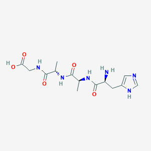 molecular formula C14H22N6O5 B15220029 L-Histidyl-L-alanyl-L-alanylglycine CAS No. 920281-91-0