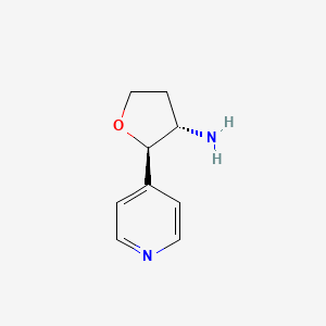 molecular formula C9H12N2O B15220091 (2R,3S)-2-(Pyridin-4-yl)tetrahydrofuran-3-amine 