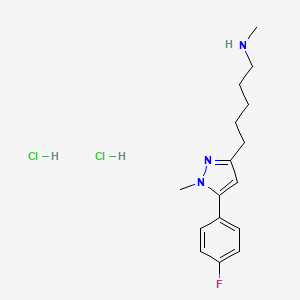 B1522010 {5-[5-(4-fluorophenyl)-1-methyl-1H-pyrazol-3-yl]pentyl}(methyl)amine dihydrochloride CAS No. 1193389-57-9