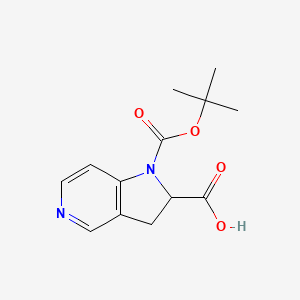 molecular formula C13H16N2O4 B15220109 1-(tert-Butoxycarbonyl)-2,3-dihydro-1H-pyrrolo[3,2-c]pyridine-2-carboxylic acid 