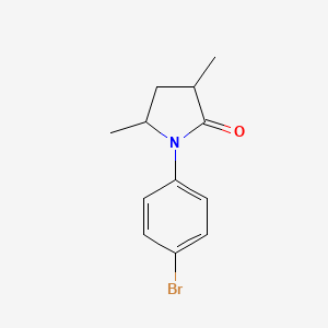 molecular formula C12H14BrNO B15220128 1-(4-Bromophenyl)-3,5-dimethylpyrrolidin-2-one 