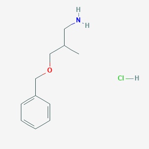 molecular formula C11H18ClNO B1522016 3-(Benzyloxy)-2-methylpropan-1-amine hydrochloride CAS No. 1197466-21-9