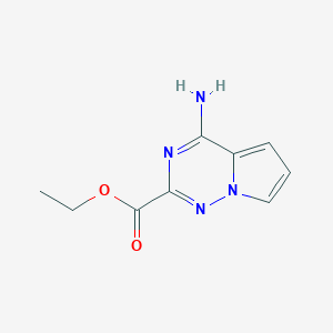 molecular formula C9H10N4O2 B15220183 Ethyl 4-aminopyrrolo[2,1-f][1,2,4]triazine-2-carboxylate 