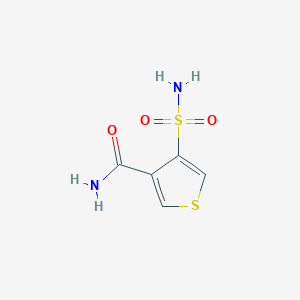 molecular formula C5H6N2O3S2 B15220191 4-Sulfamoylthiophene-3-carboxamide 